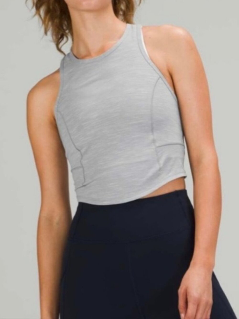 Lululemon Power Thru Tank Top Heathered Rhino Grey Size 6